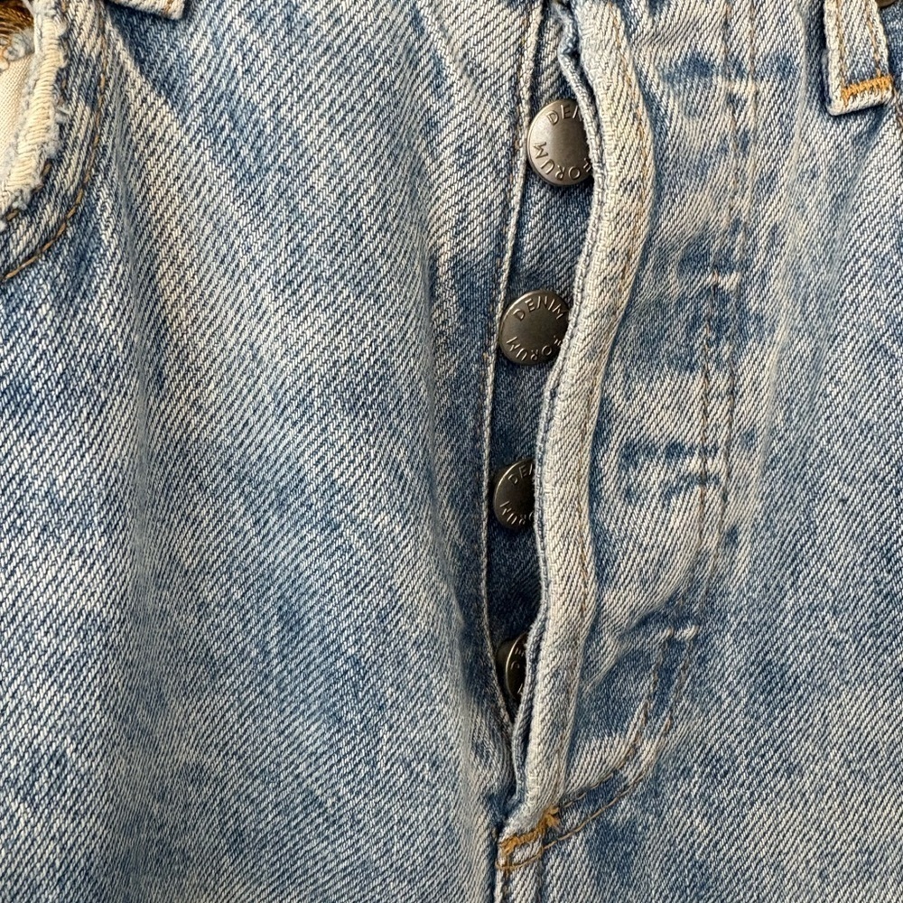 Aritzia Denim Forum Joni High Rise Loose Blue Distressed Jean Size 26 Cotton - Picture 10 of 14